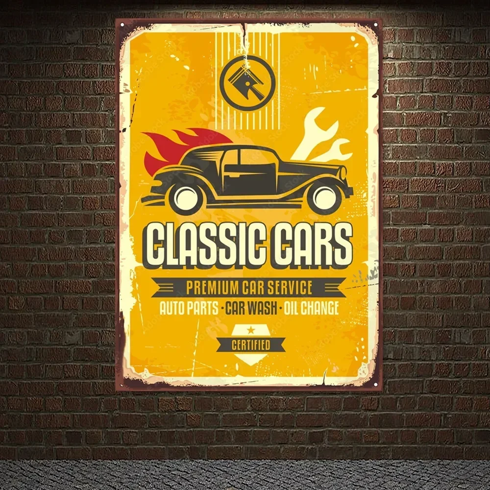 Poster Artistico Vintage Premi - Auto Repair Shop Banners recensione e prezzo