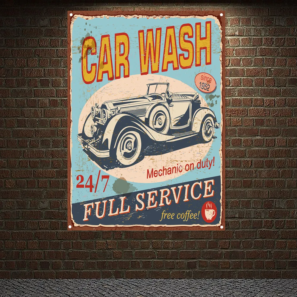 Vintage CAR Wash Servizio comp - Auto Repair Shop Banners recensione e prezzo